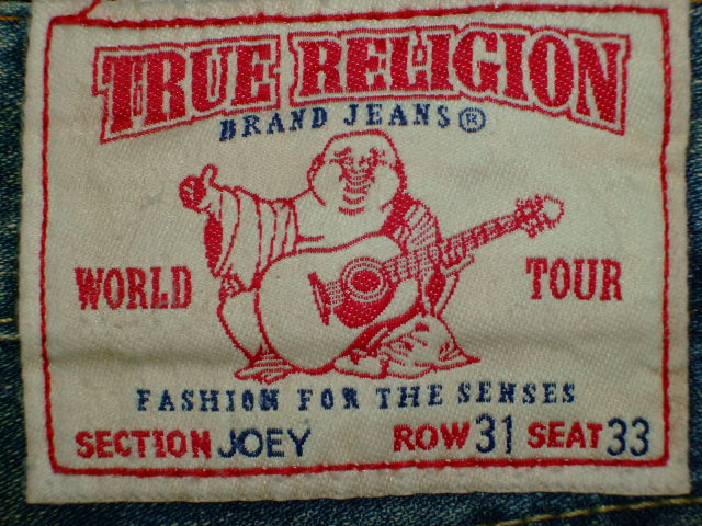 TRUE RELIGION JOEY Style:04803 WASH:07 Medium Vintage 100%COTTON MADE IN U.S.A